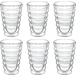 Wilmax Thermogläser - 6er-Set - Für Kaffee, Tee & kalte Getränke - 400 ml