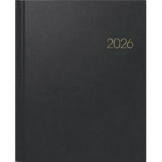 Brunnen Buchkalender Manager Wt7 weektimer 2026 | 210×260 mm, Kunststoff, schwarz