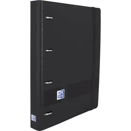 Oxford Live & Go Ordner mit 4 Ringen A4+ Schwarz 2 St.