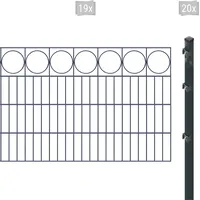 Arvotec Doppelstabmattenzaun "ESSENTIAL 80 zum Einbetonieren "Ring" mit Zierleiste" Zaunelemente Zaunhöhe 80 cm, Zaunlänge 2 - 60 m Gr. H/L: 80cm x 38 m, Pfosten: 20 St., grau (anthrazit)