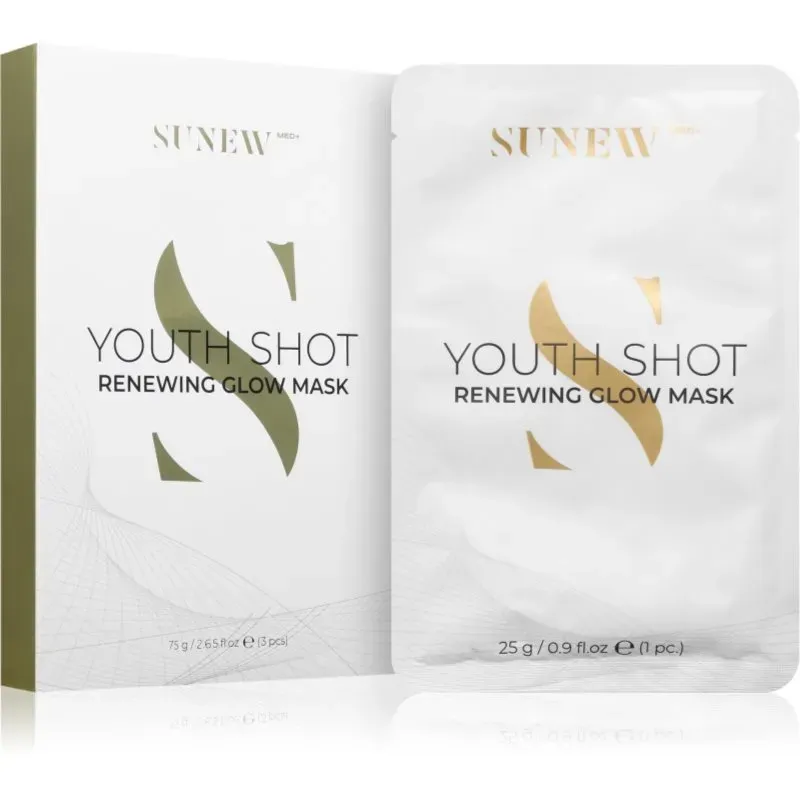 SUNEWMED+ Youth Shot Regenerating Glow Face Sheet Mask Zellschicht-Maske für die Regeneration der Haut 3 St.