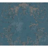 A.S. Création History of Arts Vliestapete Barockornament (Blau, Ornament, 10,05 x 0,53 m)