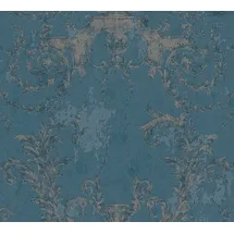 A.S. Création History of Arts Vliestapete Barockornament (Blau, Ornament, 10,05 x 0,53 m)