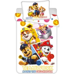 Bettwäsche Paw Patrol Teamwork Kinderbettwäsche 100x135 cm, 40x60 cm