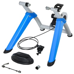HOMCOM Fahrradtrainer mit Magnetbremse blau, silber 77 x 56 x 47,5 cm (BxTxH)   Heimtrainer Rollentrainer Rennrad Fitnessgerät