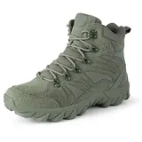 BLBK Stiefel wanderschuhe herren Tactical Kampfstiefel Outdoor Military Boots Männer Wanderschuhe zum Trekking, Jagen, Arbeitsstiefel, Armee Training, Combat Taktische(Grün02 44) - 44 EU