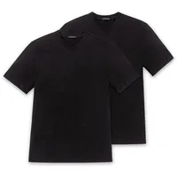 SCHIESSER T-Shirt 2er Pack - 1/2 Arm, Unterhemd, V-Ausschnitt, Schwarz
