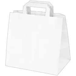 100x GASTRO Papiertragetaschen 25 x 26 x 17 cm mit EAN-Code weiss
