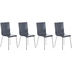 CLP 4er-Set  Wartezimmerstuhl PEPE mit ergonomisch geformten Holzsitz und Metallgestell I 4x Konferenzstuhl   In verschiedenen Farben erhältlich