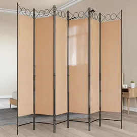 vidaXL 6-teiliger Raumtrenner Beige 240 x 200 cm Stoff