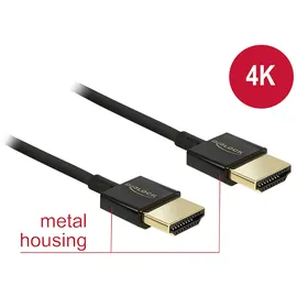 DeLock HDMI Anschlusskabel HDMI-A Stecker HDMI-A Stecker 0,25 m Schwarz