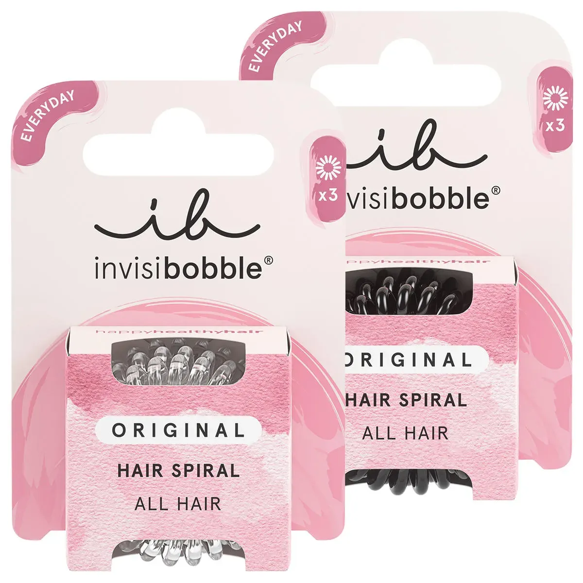 invisibobble Haargummis Set (schwarz + transparent) 6 Stück