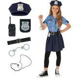 Morph Costume Polizei Kostüm Kinder Mädchen, Kostüm Polizei Set, Polizistin Kostüm Kinder Mädchen, Polizistin Kostüm Kinder, Kostüm Mädchen Polizistin, Kinderkostüm Polizistin Größe S