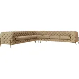 s-style möbel S-STYLE Chesterfield Ecksofa Natalie ¦ beige ¦ Maße (cm): B: 323 H: 75