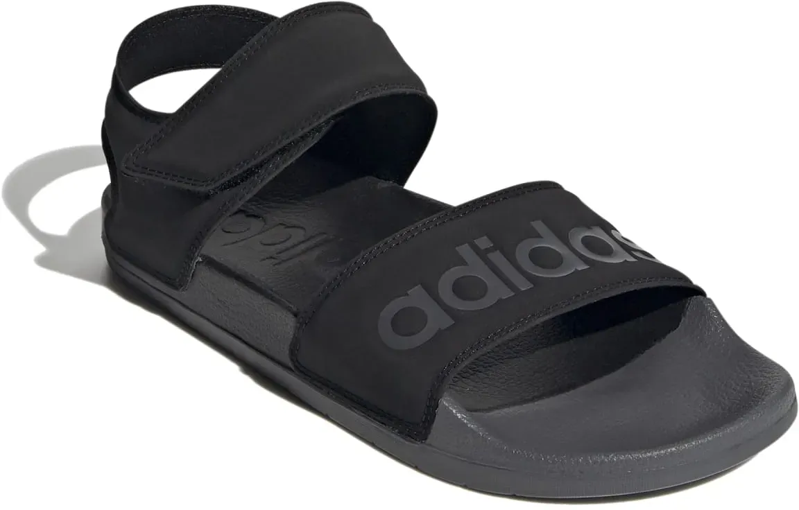 adidas Sandale adilette Schriftzug (Klettverschluss) schwarz Herren