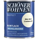 Schöner Wohnen SCHÖNER WOHNEN-Farbe Protect Buntlack cremeweiß hochglänzend 0,75 l