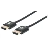 Manhattan HDMI Anschlusskabel HDMI-A Stecker, HDMI-A Stecker 0.50m Schwarz 394406 4K UHD, Audio Retu