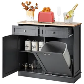 Costway Kommode 100 x 90 x 35,5 cm Grau