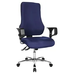 Topstar Bürostuhl Top Point Deluxe Stoff blau, Gestell chrom