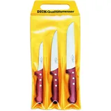 Friedr. Dick Messerset 3-tlg. Ausbeinmesser 13 cm/Stechmesser 18 cm/Blockmesser 21 cm Holzgriff Braun/Silber
