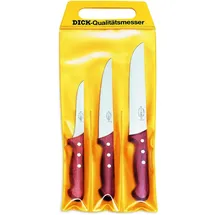 Friedr. Dick Messerset 3-tlg. Ausbeinmesser 13 cm/Stechmesser 18 cm/Blockmesser 21 cm Holzgriff Braun/Silber
