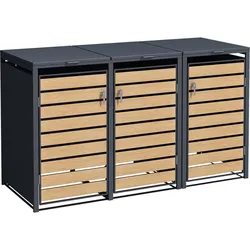 Schartec Mülltonnenbox Holz Design SMB1-3