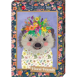 HEYE Puzzle Funny Hedgehog, Floral Friends Puzzle 500 Teile, Puzzleteile