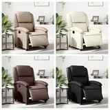 Massagesessel Elektrisch Kunstleder 144,5 x 82 x 0 cm Cappuccino-Braun mit Liegefunktion