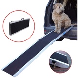 TRUTZHOLM Hunderampe TRUTZHOLM Hunderampe klappbar Alurampe Hundetreppe Rampe Alu 180 kg grau|schwarz|silberfarben 38 cm x 213 cm