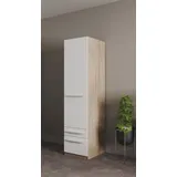 Priess Wäscheschrank Barcelona 48 x 193 x 54 cm Beige/Weiß