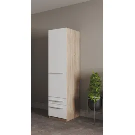 Priess Wäscheschrank Barcelona 48 x 193 x 54 cm Beige/Weiß
