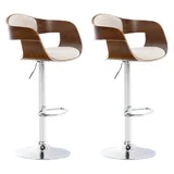 CLP Barhocker Kingston Stoff walnuss/creme 2er Set
