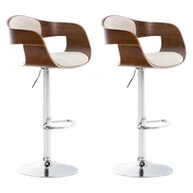 CLP Barhocker Kingston Stoff walnuss/creme 2er Set