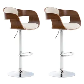 CLP Barhocker Kingston Stoff walnuss/creme 2er Set