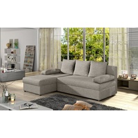 JVmoebel Ecksofa, Design LForm Sofa Couch Polster Schlafsofa Textil Bettfunktion grau