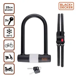Black & Decker Rahmenschloss - Fahrradschloss - U-Form D14x25cm