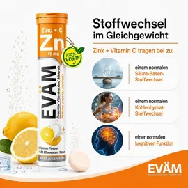 eväm Zink plus Vitamin C Brausetabletten 3 x 20 Stück