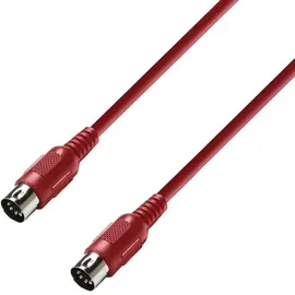 Adam Hall Cables 3 STAR MIDI 0075 RED Midikabel 5-Pol | 0.75 m