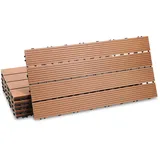 Jiubiaz 30 X 60cm Braun Terrassenfliesen 30 Stück Klickfliesen In Holzoptik, Wpc Fliese