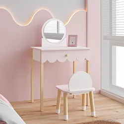 Kinderschminktisch mit Stuhl Vestnes Cotton Candy/Weiß