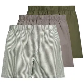 JACK & JONES Milano Boxershorts taupe / oliv / dunkelgrün XL 3er Pack