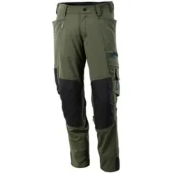 Mascot Hose mit Knietaschen, Stretchstoff Hose Größe 76C44, moosgrün