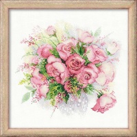 Riolis Stickbild-Set, Motiv Rosen in Wasserfarben, Kreuzstich, Watercolor Roses