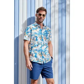 John Devin Shorts JOHN DEVIN "- Bermuda in sommerlichen Farben", Herren, Gr. M, N-Gr, blau (navy), Web, Obermaterial: 97% Baumwolle, 3% Elasthan, unifarben, regular fit kurz, Hosen Shorts, kurze Schlupfhose aus elastischer, gewebter Baumwollqualität, Topseller