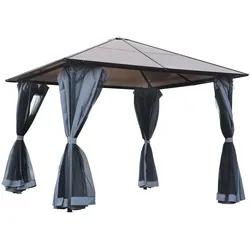 Outsunny Gartenpavillon Metall, Polyester