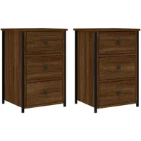 VidaXL Nachttische 2 Stk. Braun Eichen-Optik 40x36x60 cm Holzwerkstoff