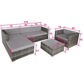 Tectake Milano Rattan Lounge Variante 2 grau