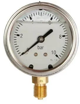 Pressure gauge 1/4xø63 0-10 bar lm w/glycerine