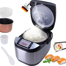 sommertal Reiskocher RK50 5 Liter – Elektrischer Reiskocher mit 3D Heizsystem, Warmhaltefunktion & Timer – Reiskocher mit Touch Bedienung – 790W