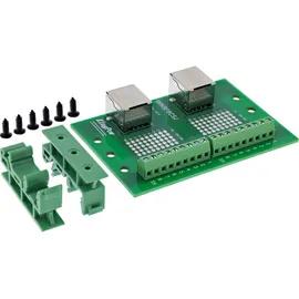 InLine Terminalblock 2x RJ45 Buchse, gerade, für Hutschiene